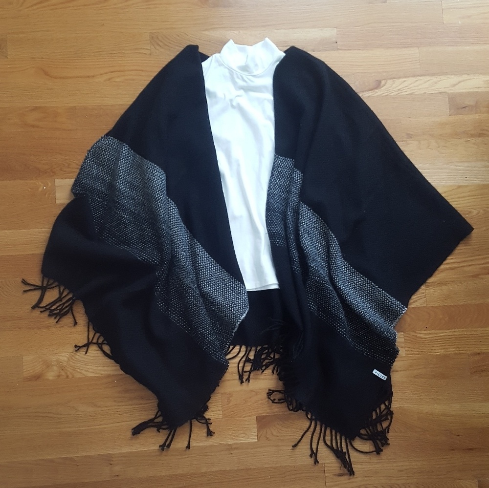 Black and white shawl cardigan